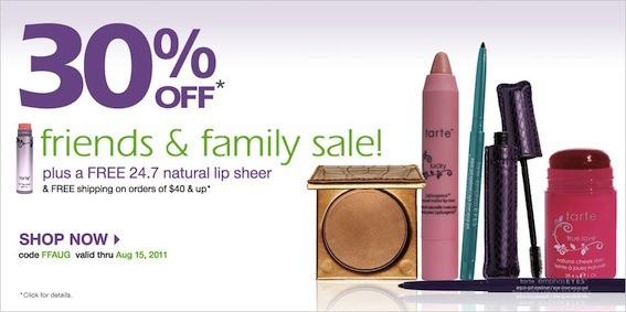Tarte Friends and Family sale 2011