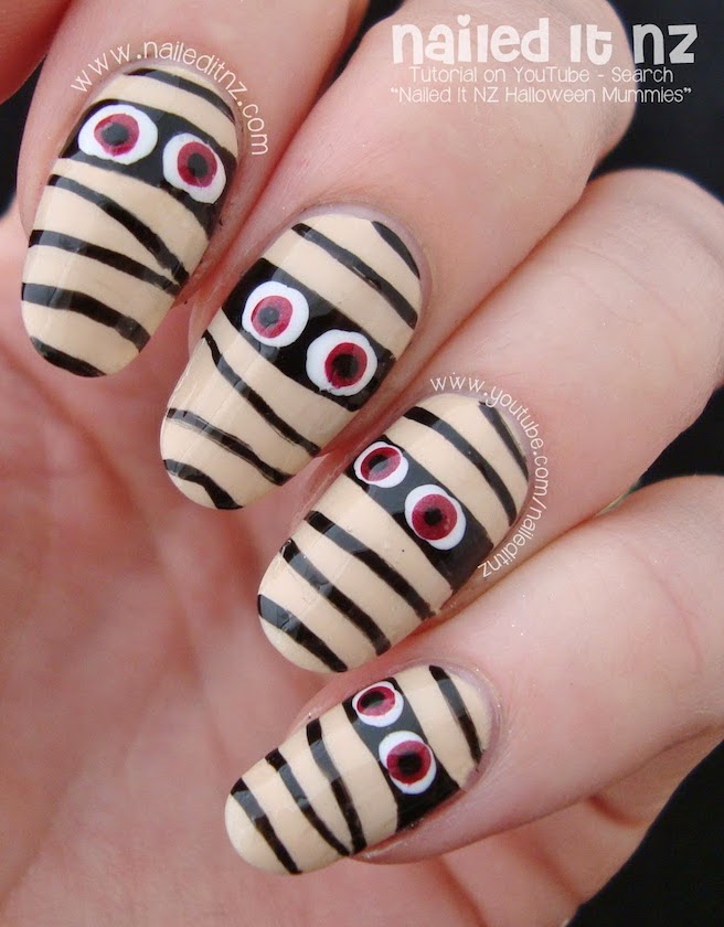 Mummy nails for halloween
