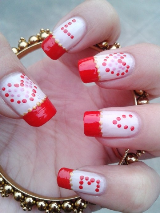 Valentine's nail art design - Red Love