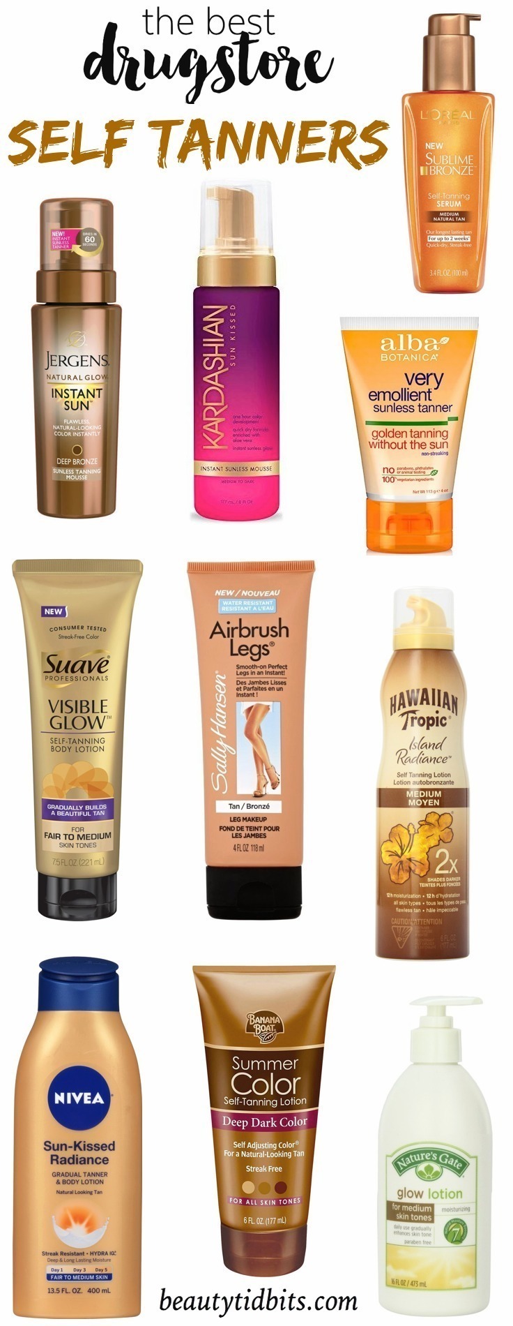 Best drugstore self tanners for face and body | From mousse to lotions and gels, these budget-friendly self-tanners will help you get that bronzed glow without the telltale smell or streaks!