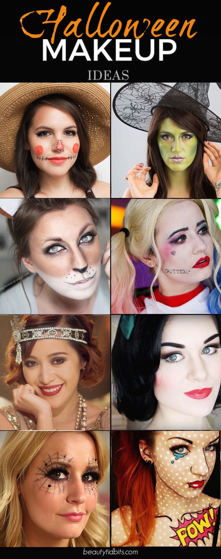 Looking for an easy Halloween makeup idea? Check out these makeup looks which can be done with products you already have!