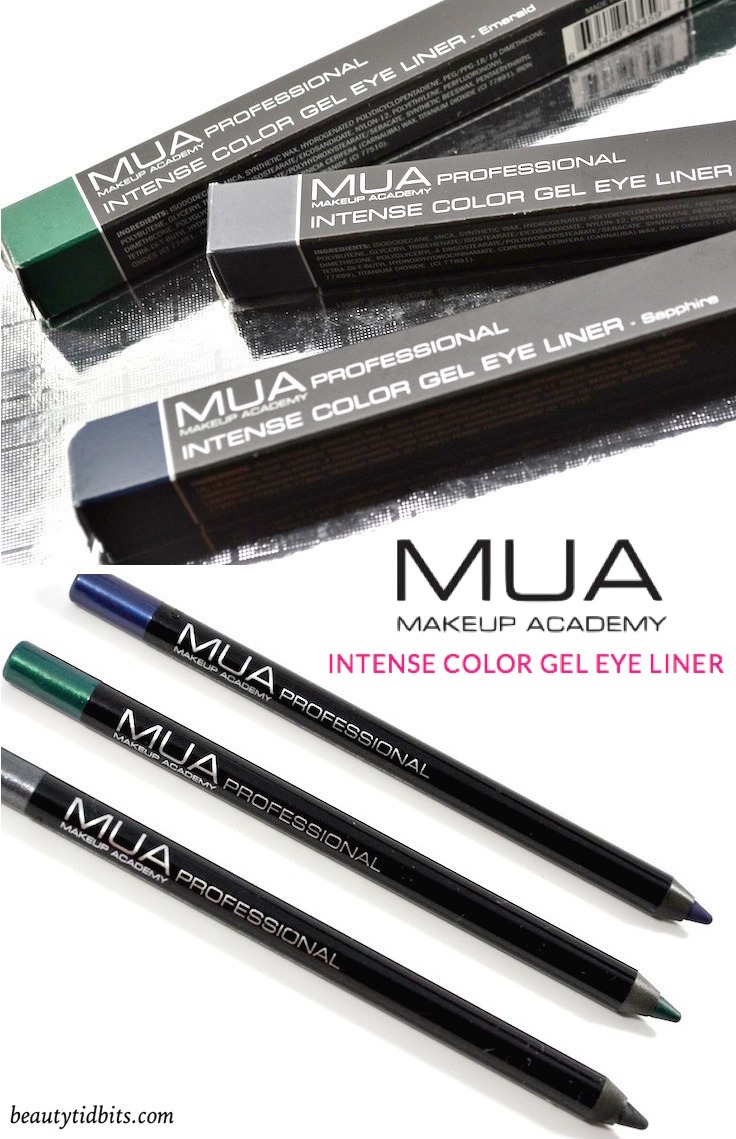 MUA Intense Color Gel Eyeliners Review and Swatches