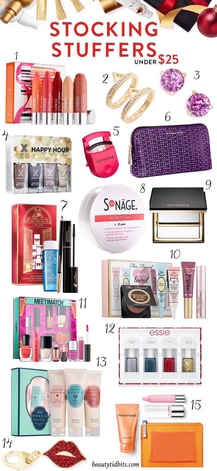 Need some ideas to stuff those stockings? Here are 25 chic beauty & style picks under $25 that are sure to please!