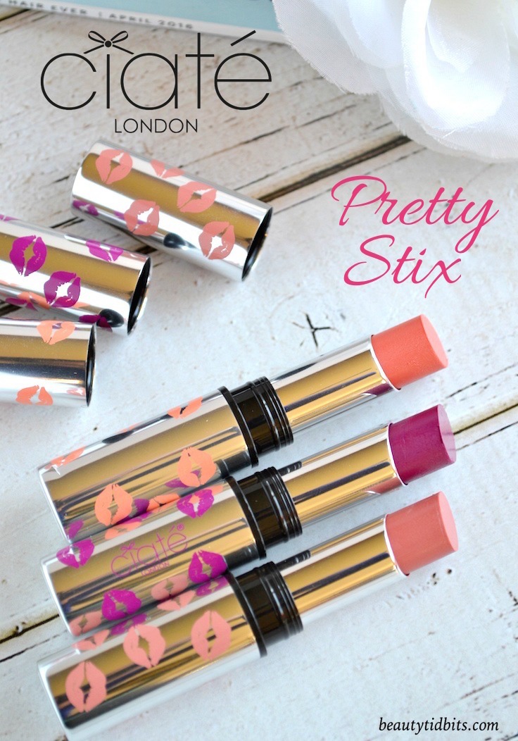 Ciate London Pretty Stix are color-rich lipsticks with the hydration of a lip balm and the fresh shiny finish of a gloss! Click through for more details and swatches!