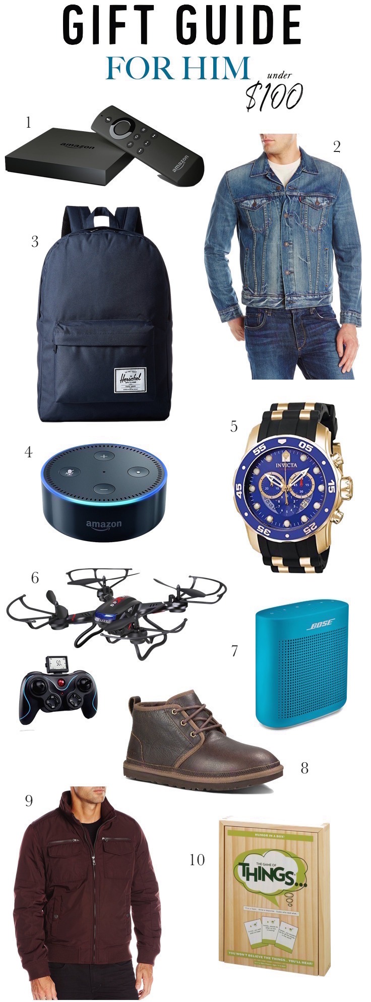Looking for Christmas gift ideas for your husband, dad, boyfriend or brother? Click to see 20 stylish, useful and affordable holiday gift ideas for him that are sure to please! 