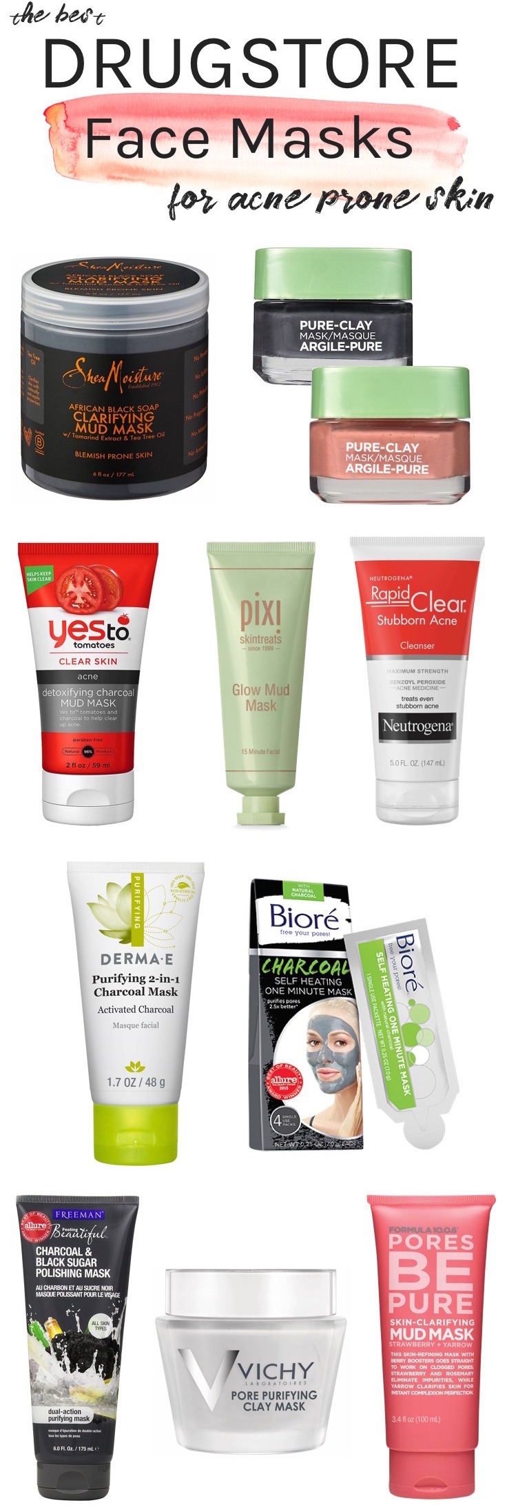 Whether you're battling breakouts, clogged pores or dullness, here are the best drugstore face masks for acne prone skin that can help you get clear skin without costing a pretty penny!
