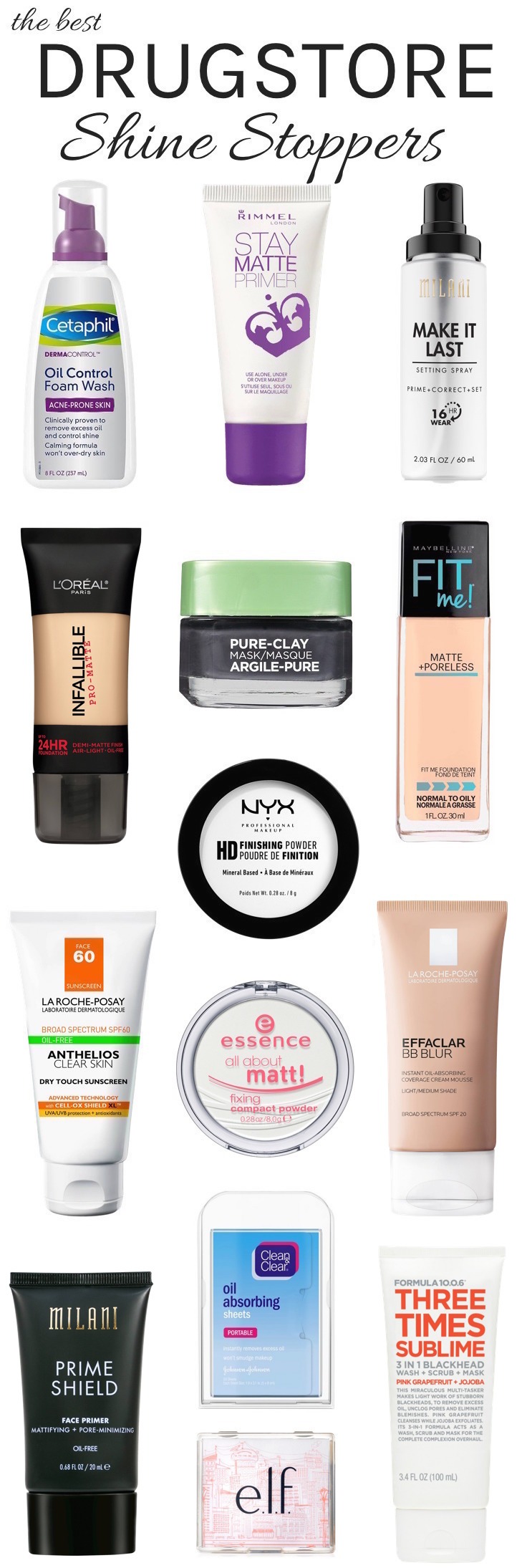 Oily skin? From oil-control primer and foundation to setting powder and spray, here are the best drugstore oil control products that can help keep unwanted shine in check for hours. These must-have mattifiers don't just eliminate excess shine—they prevent it from showing up in the first place! 