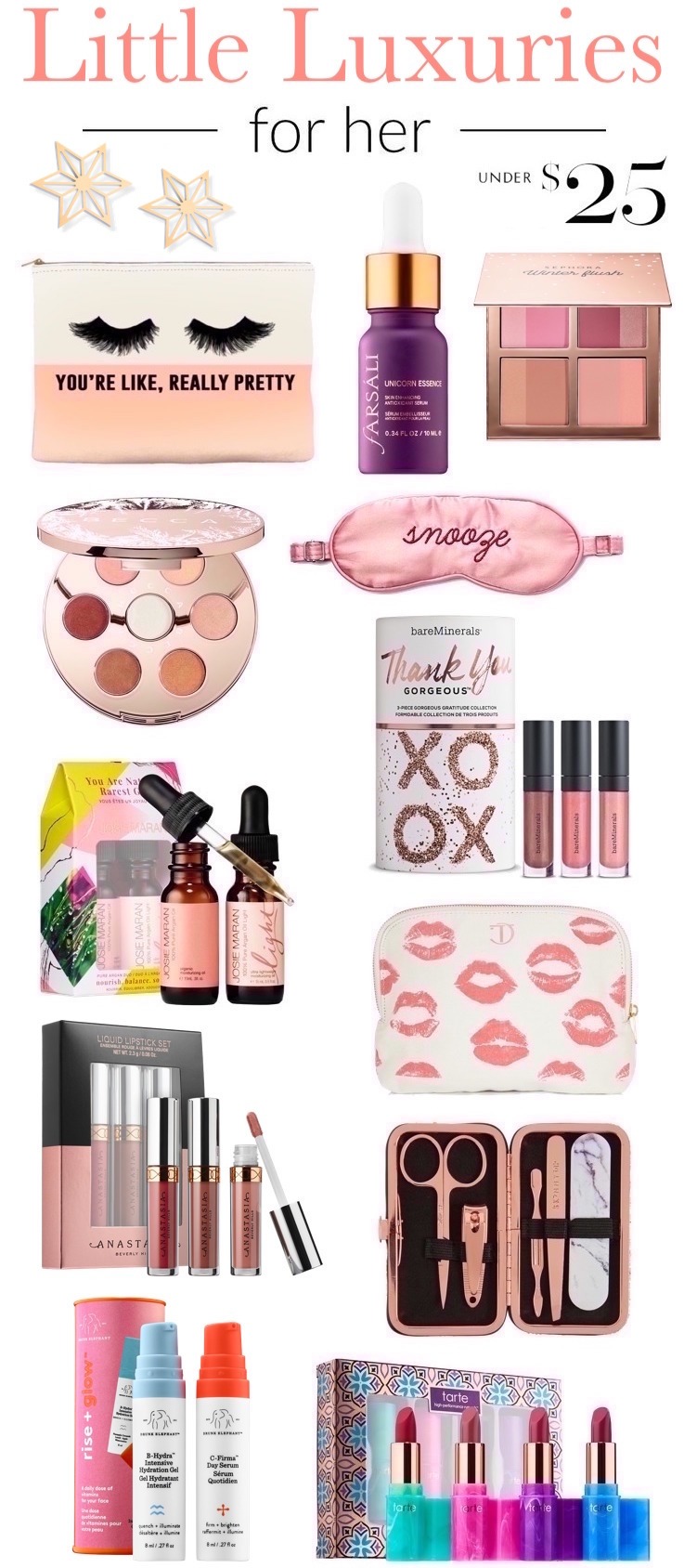 Holiday beauty and makeup gift ideas for friends | Whether you are shopping for your favorite ladies or want to spoil yourself, these beauty gifts under $25 are sure to impress the beauty obsessed! 