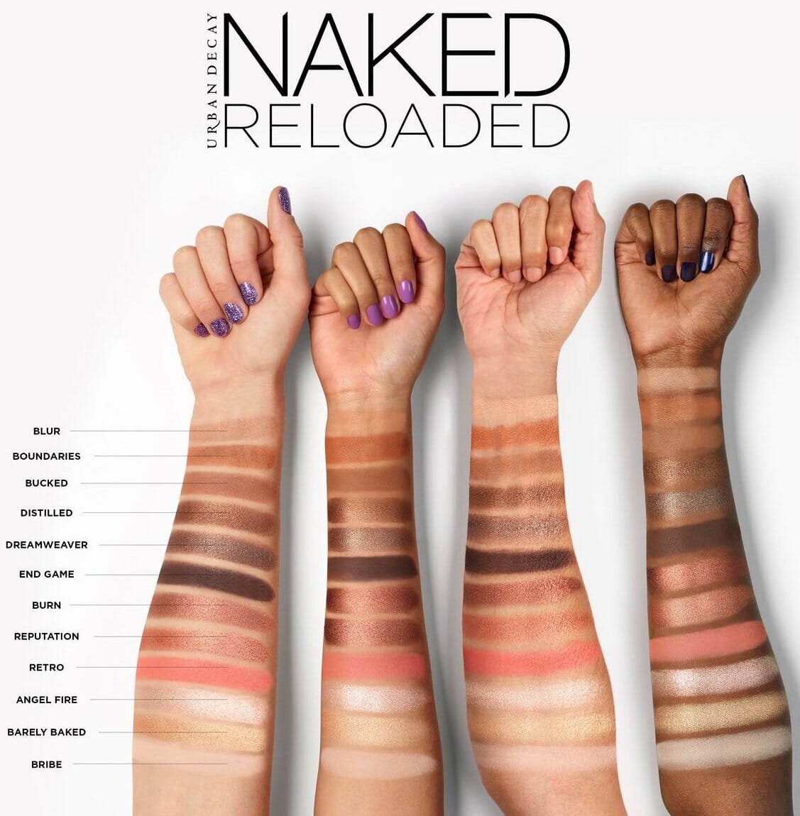Urban Decay Naked Reloaded Palette swatches #UrbanDecay #NAKEDReloaded