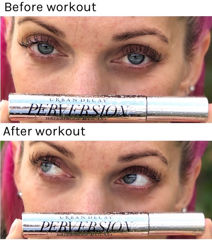 Urban Decay Perversion Waterproof Mascara Wear Test - Before and After Workout