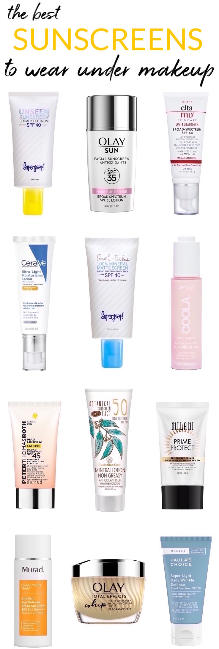 drugstore sunscreen under makeup