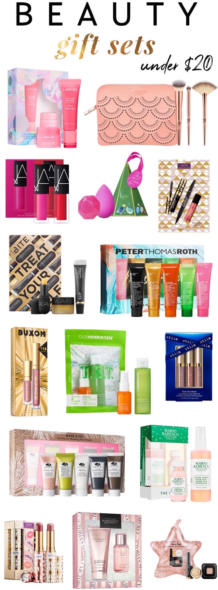 Best Beauty Gift Sets (Under $20) Holiday 2019 #holidaygiftideas #beautygifts #makeupgifts #giftsforher #holidaygifts #beautygiftsets #holiday2019 #holidaygift 