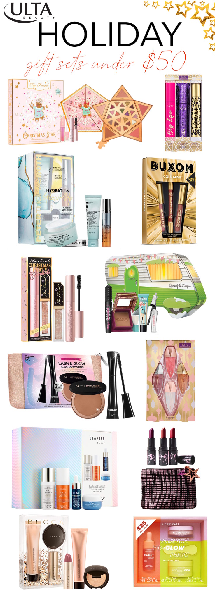 The Best Ulta Holiday 2019 Sets Under $50! Click through to see the full list #ultagiftsets #holidaygiftideas #beautygifts #holidays2019 #makeupgifts #holidaygift #beautygiftsets 