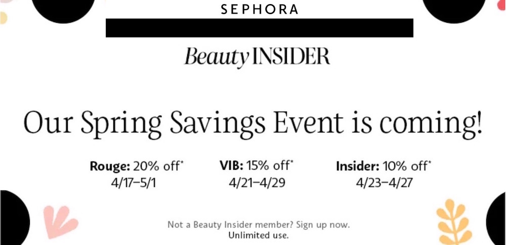 Sephora Beauty Insider Spring Sale 2020: Code and Dates!