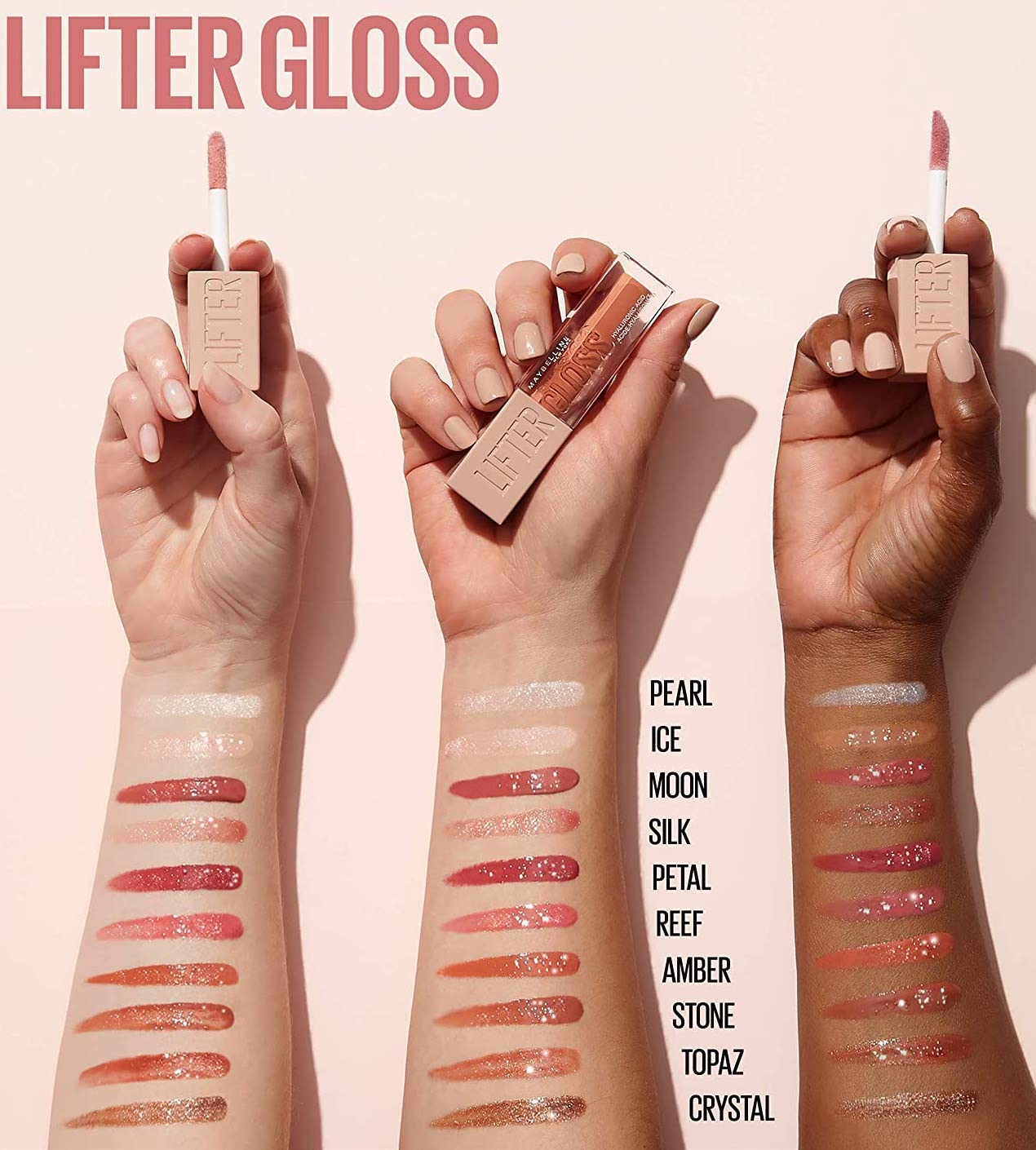 Maybelline Lifter gloss swatches