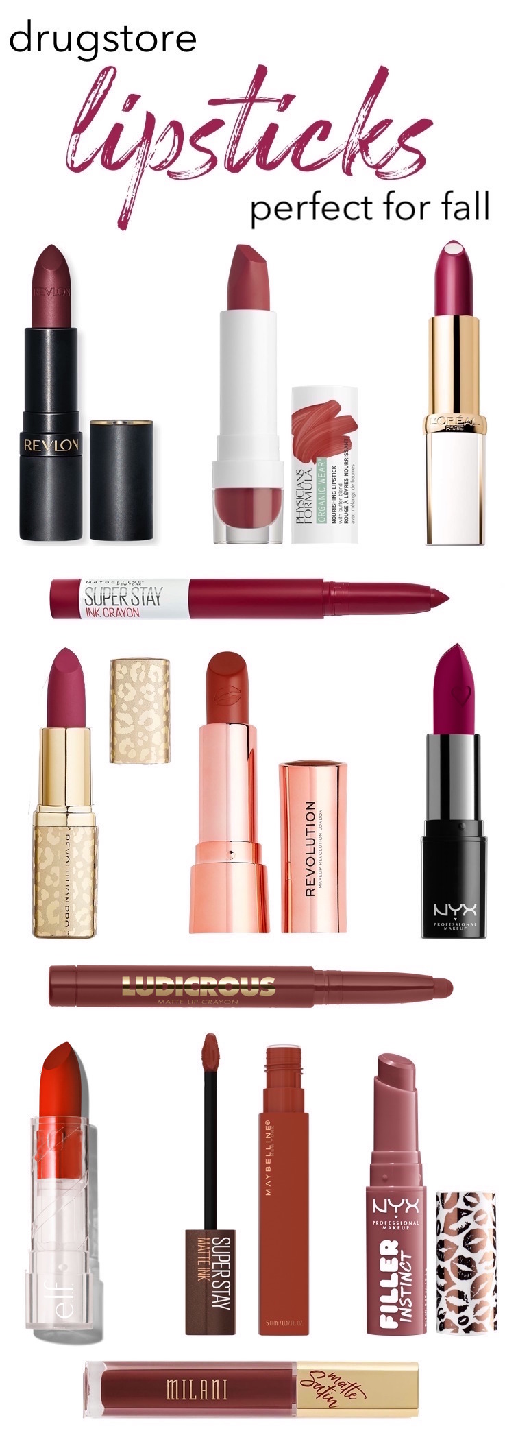 17 Fabulous Drugstore Lipsticks For Fall (All Under $10)