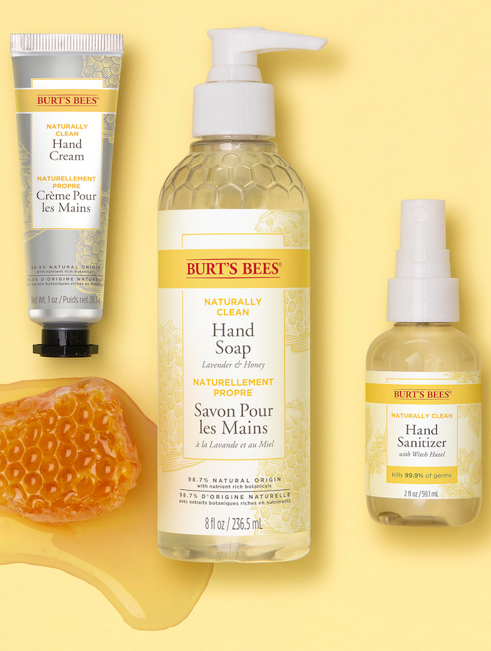 Burt's Bees Naturally Clean hand cream and soap