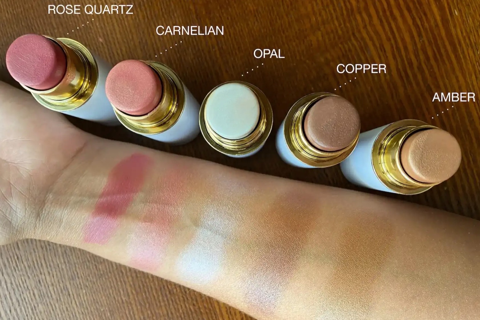 Ogee sculpted face sticks swatches