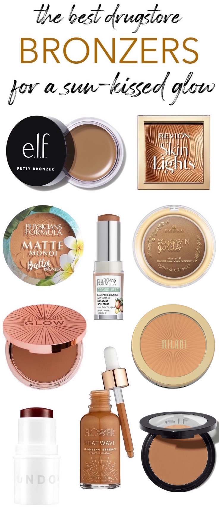 Sun-kissed skin without the sun damage! Get a gorgeous golden glow with these best drugstore bronzers that give your complexion a beautiful warmth all year long!