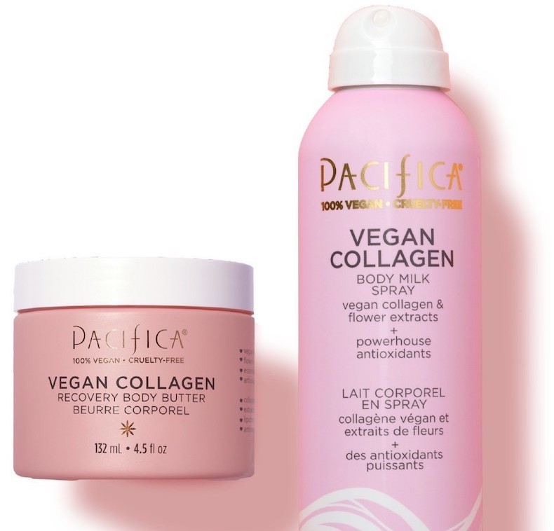 Pacifica vegan collagen body butter and body milk spray