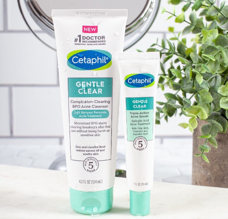 Cetaphil Gentle Clear Triple Action Acne Serum and cleanser
