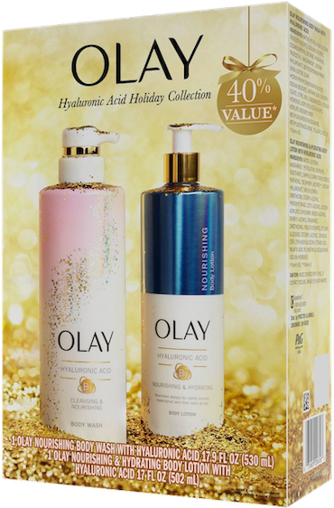 Olay Gift Set with Hyaluronic Acid Body Wash, Hyaluronic Acid Hand and Body Lotion