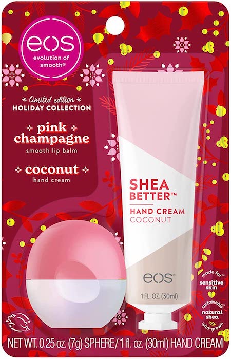 eos Holiday Hand Cream & Lip Balm Gift Set Coconut and Pink Champagne