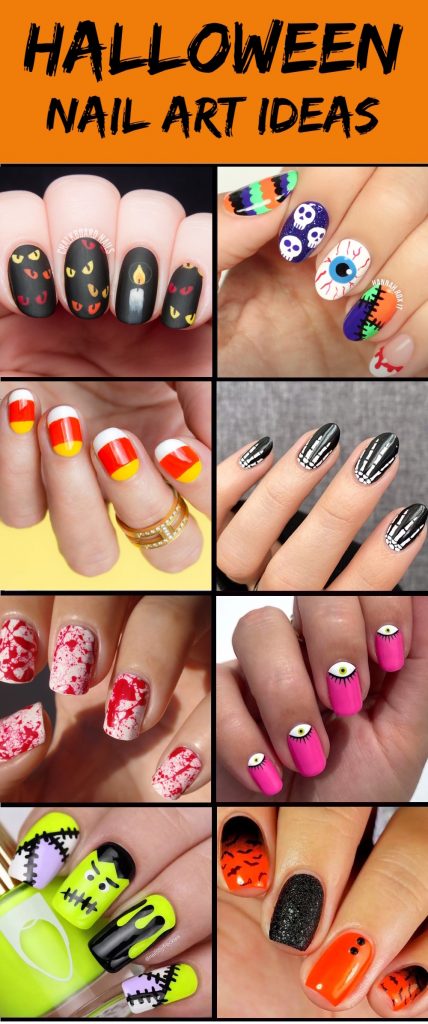 Creepy spiderwebs and skulls to scary blood drips and evil eyes, oh my! Get into the spooky spirit with these easy Halloween nail art ideas!