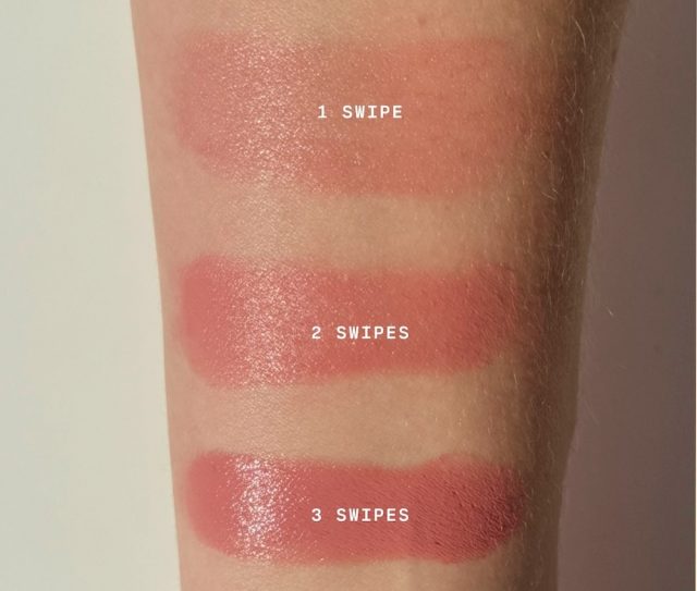 Versed blush stick pinched swatches